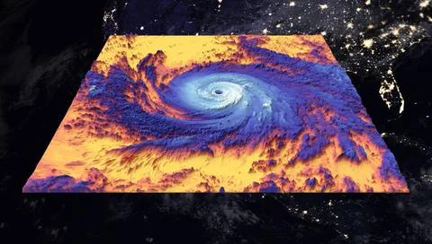 Hurricane Maria. Thermal image. Elements of this image furnished by NASA H... Stock Photos