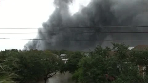 Hurricane marina fire Stock Footage 12573389