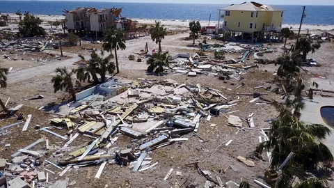 Hurricane Michael Damage Destroyed House... | Stock Video | Pond5