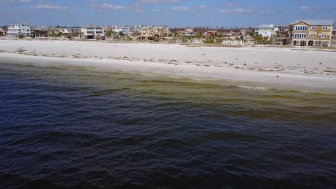 Hurricane Michael Destroyed Homes Beach Fly In  Mexico Beach FL Stock Footage 97203530