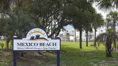 Hurricane Michael Mexico Beach Stock Footage 96438225