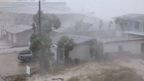 Hurricane Michael Tears Roof Off of House Stock Footage