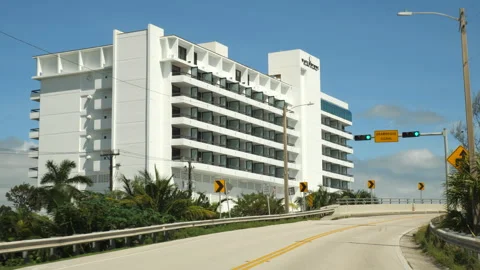 Hurricane Milton Aftermath-Driving North on A1A Intracoastal Bridge Stock Footage 287658342