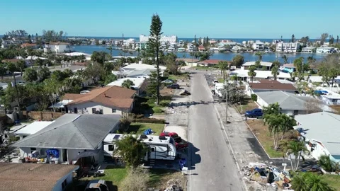 Hurricane Milton Helene: Impacts and Preparations for St. Petersburg Beach Stock Footage 288117727