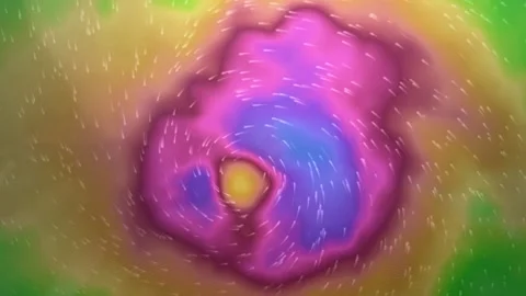 Hurricane Movement On The Map, Loop Video Stock Footage 310368083