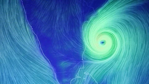 Hurricane moving from space Stock Footage 70780017