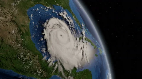 Hurricane moving from space ISS Video stock 59118366