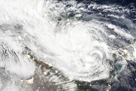 Hurricane over planet Earth. Elements of this image furnished by NASA. Hur... Fotos Stock