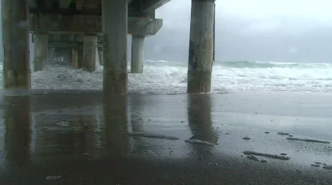 Hurricane Pier 1 Stock Footage 586048