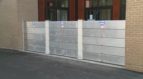Hurricane Ready Flood Wall Panel in Mobile Alabama Stock Footage 54712632