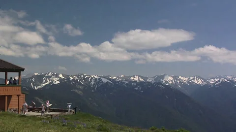 Hurricane Ridge Viewpoint with the Olympic Mountain Range of the Olympic Video stock 38603088