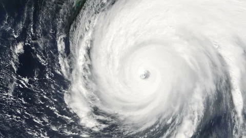 Hurricane Rita 2005 from space slow zooming in turning in the ocean animation Stock Footage 236537830