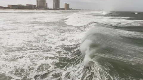 Hurricane Sally large waves Stock Footage 139601301