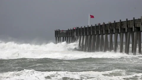 Hurricane Sally Waves Stock Footage 139600027