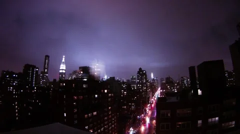 HURRICANE SANDY KNOCKS OUT THE LIGHTS IN NEW YORK CITY. Stock Footage 41712174