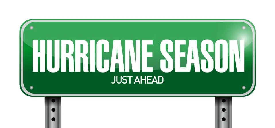 Hurricane season just ahead road illustration Stock Illustration