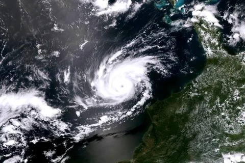 Hurricane seen from the space. Elements of this image are furnished by NASA Stock Photos