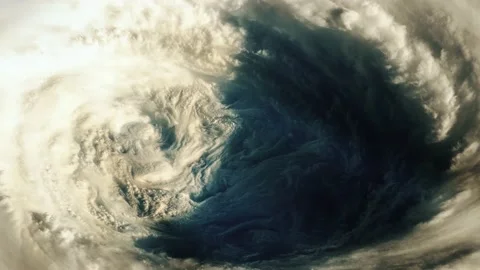 Hurricane Seen From Space. Elements of this Video furnished by NASA. 4K. Stock Footage 153294222