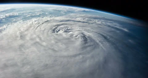 Hurricane From Space on Earth, 4K Stock Footage 56514136