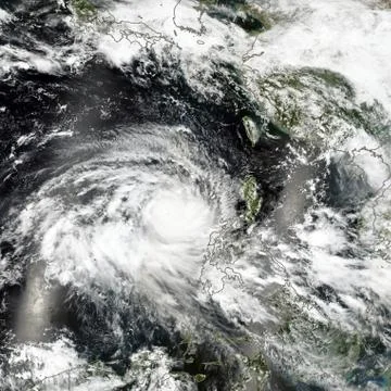 Hurricane from space. Satellite view. Elements of this image furnished by NAS Foto stock