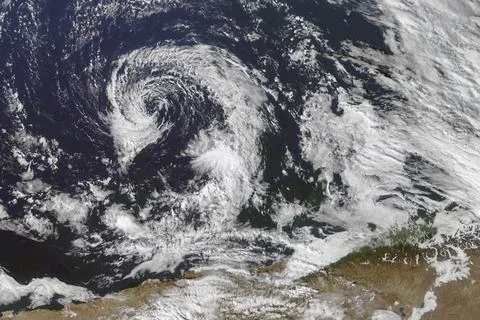 Hurricane from space. Satellite view. Elements of this image furnished by ... Foto stock