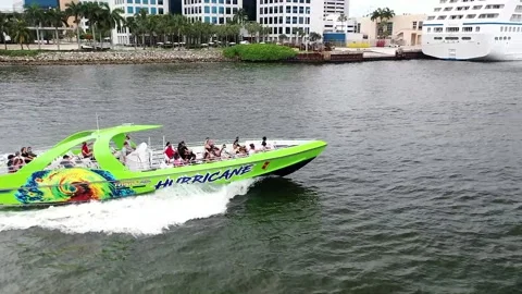 Hurricane Speed Boat Stock Footage 133856223