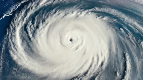 Hurricane storm clouds from space time-lapse Stock Footage 236309685