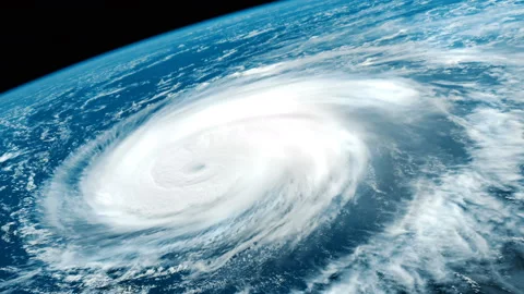 Hurricane storm seen from satellite. Elements of this image furnished by NASA Vidéo 227690144