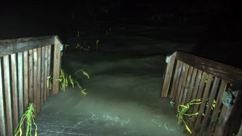 Hurricane Storm Surge flooding Stock Footage 80882185