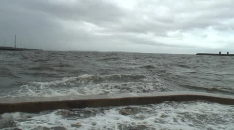 Hurricane storm surge Stock Footage 26308779