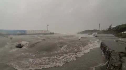 Hurricane Storm Surge Stock Footage 30569997