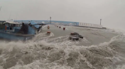 Hurricane Storm Surge Stock Footage 30570384