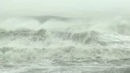 Hurricane Storm Surge Waves Crash Ashore Stock Footage