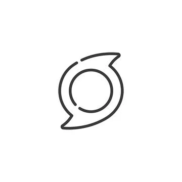 Hurricane thin line icon. Category one. Isolated weather vector illustration Stock Illustration
