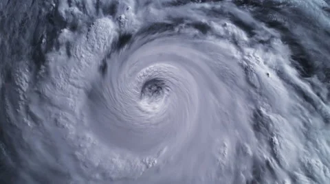 The hurricane,  tornado,  over the ocean, satellite view. Stock Footage