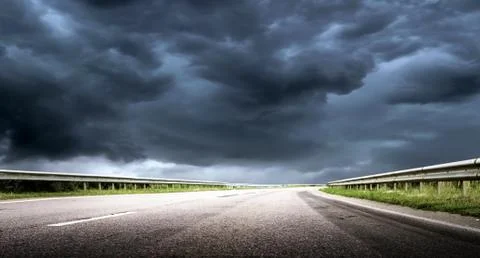 Hurricane tornado road background Stock Photos