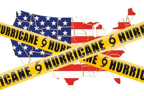 Hurricane in USA concept, 3D rendering Stock Illustration