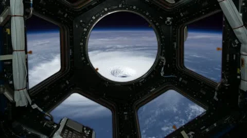 Hurricane View from I.S.S. Stock Footage