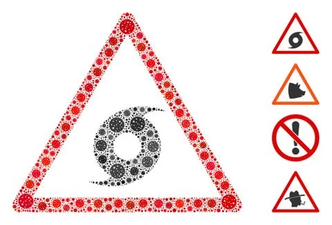 Hurricane Warning Collage of CoronaVirus Elements 스톡 일러스트