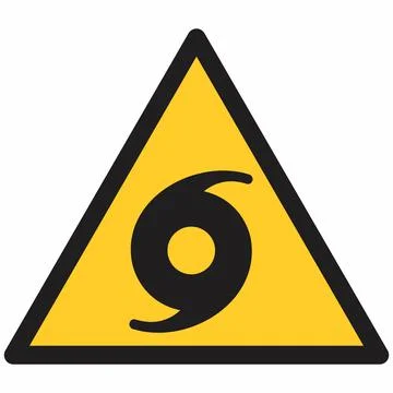 Hurricane Warning Sign Stock Illustration