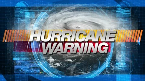 Hurricane Warning - Title Graphics Animation Stock Footage