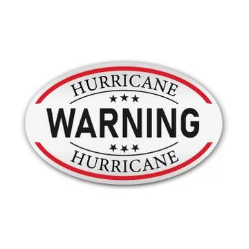 Hurricane warning Vector mark, badge illustration on white background. Stock Illustration