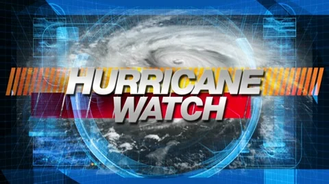 Hurricane Watch - Title Graphics Stock Footage 9901569