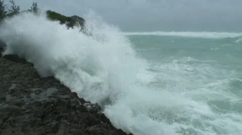 Hurricane waves Stock Footage 12668107
