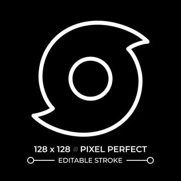 Hurricane white linear icon for dark theme Stock Illustration