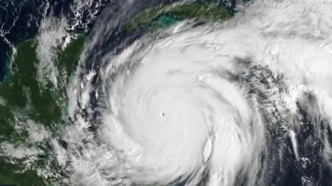 Hurricane Wilma 2005 view from space hurricane as seen from space Stock Footage 237315728