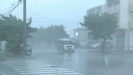 Hurricane Wind And Rain Lash Urban Area Stock Footage