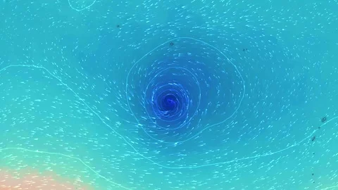 Hurricane Wind Circulation and Low Pressure Weather Map 4K Stock Footage 339842281