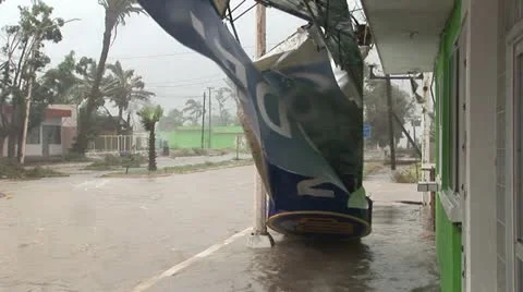 Hurricane wind damage Stock Footage 12574576