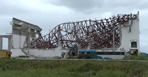 Hurricane Wind Destruction Typhoon Haiyan Philippines Stock Footage 36579680